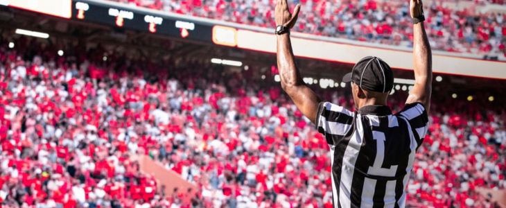 A referee at a football game